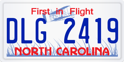 NC license plate DLG2419