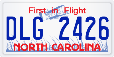 NC license plate DLG2426