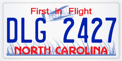 NC license plate DLG2427