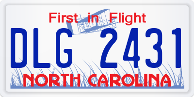 NC license plate DLG2431