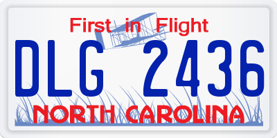 NC license plate DLG2436