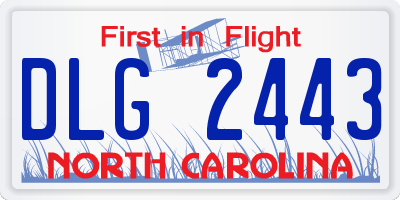 NC license plate DLG2443