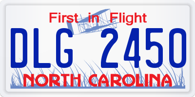 NC license plate DLG2450