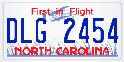 NC license plate DLG2454