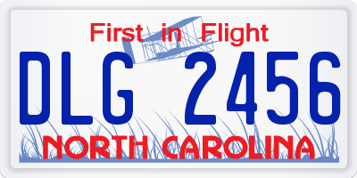 NC license plate DLG2456
