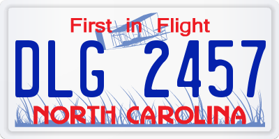 NC license plate DLG2457