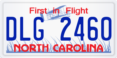 NC license plate DLG2460