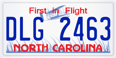 NC license plate DLG2463