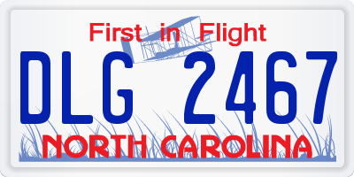 NC license plate DLG2467