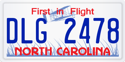 NC license plate DLG2478