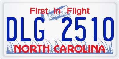 NC license plate DLG2510