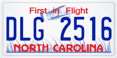 NC license plate DLG2516