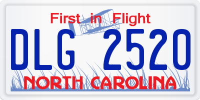 NC license plate DLG2520