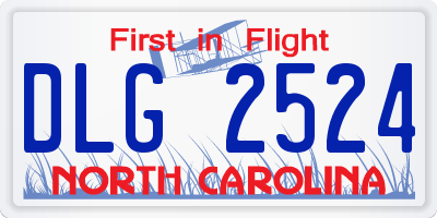 NC license plate DLG2524