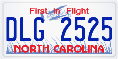 NC license plate DLG2525