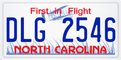 NC license plate DLG2546