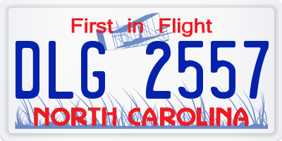 NC license plate DLG2557