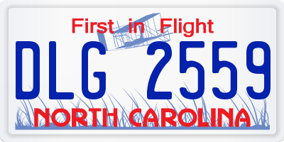 NC license plate DLG2559
