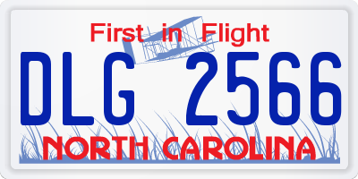 NC license plate DLG2566