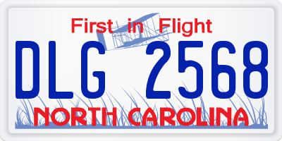 NC license plate DLG2568