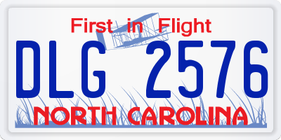 NC license plate DLG2576