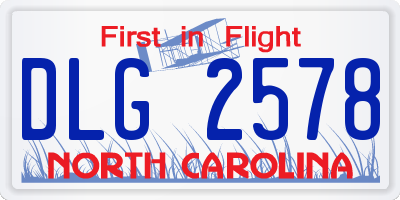 NC license plate DLG2578