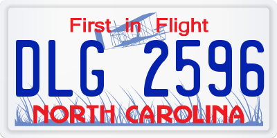NC license plate DLG2596
