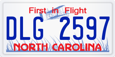 NC license plate DLG2597
