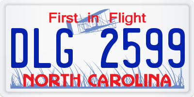 NC license plate DLG2599