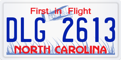 NC license plate DLG2613
