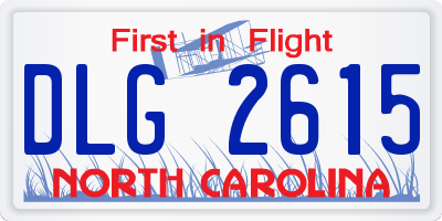 NC license plate DLG2615