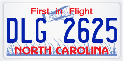 NC license plate DLG2625