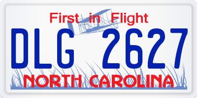 NC license plate DLG2627