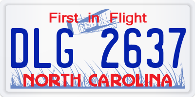 NC license plate DLG2637