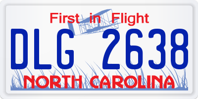 NC license plate DLG2638