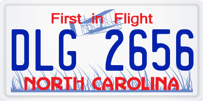 NC license plate DLG2656