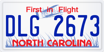 NC license plate DLG2673