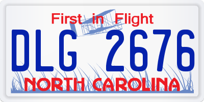 NC license plate DLG2676