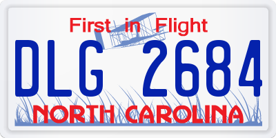 NC license plate DLG2684
