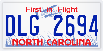 NC license plate DLG2694