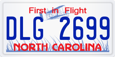 NC license plate DLG2699
