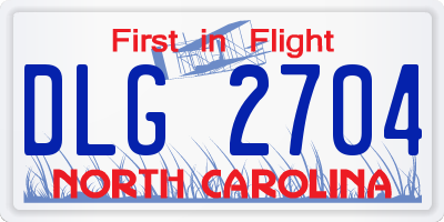 NC license plate DLG2704