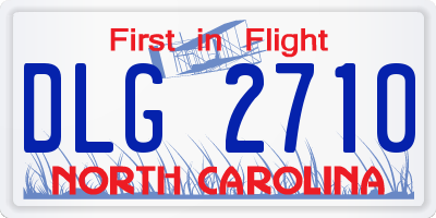 NC license plate DLG2710