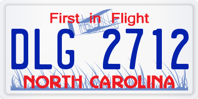 NC license plate DLG2712