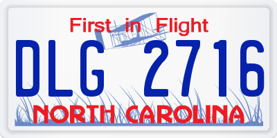 NC license plate DLG2716