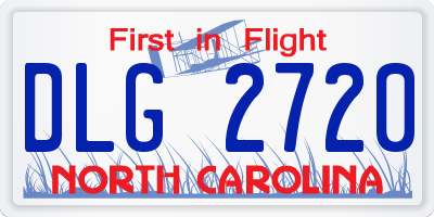 NC license plate DLG2720