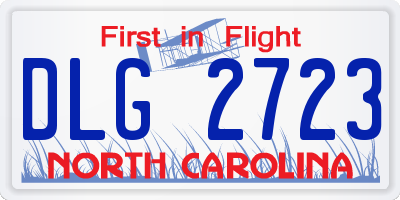 NC license plate DLG2723