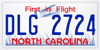 NC license plate DLG2724