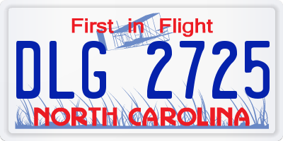 NC license plate DLG2725