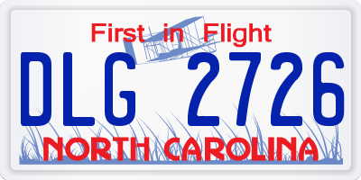 NC license plate DLG2726